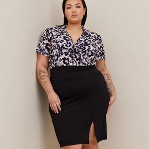 NWT Torrid 2X Leopard Print Bodycon Midi Dress Plus Size Stretch -Retail $80